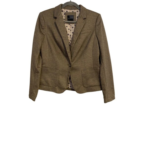 The Limited Blazer Womens L Brown Jacket Button Pockets Y2K Tweed Lined Preppy - Picture 1 of 14